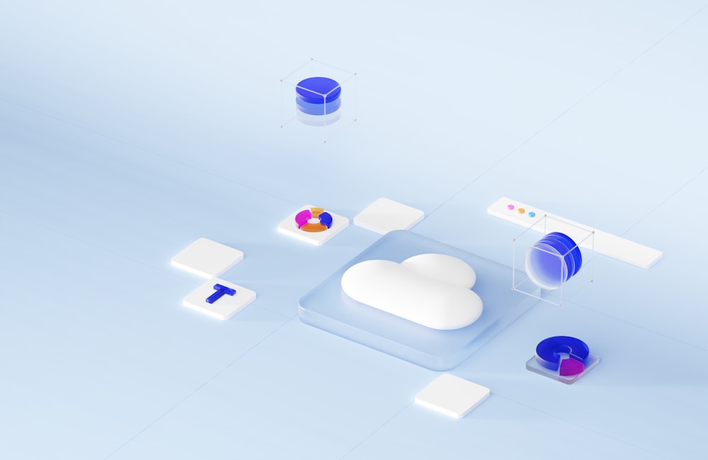 Computer screen with a cloud computing concept